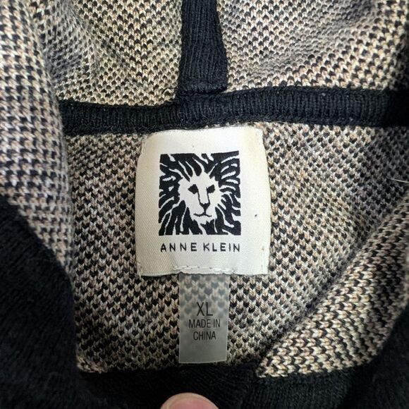 Anne Klein Women's Black and Tan Patterned Hoodie Size Extra Large - Picture 3 of 4